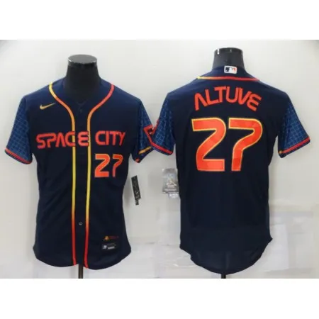 Men's Houston Astros #27 Jose Altuve 2022 Navy City Connect Flex Base Stitched Baseball Jersey F2YW