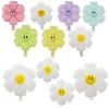 6 Petals Smile Daisy Flower Large Aluminum Film Balloons Party Birthday Festive Decors