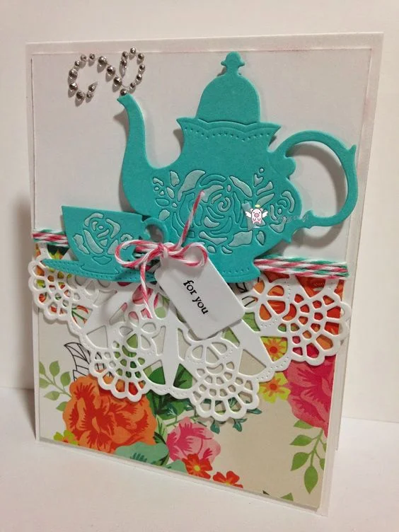 Piggy Craft metal cutting dies cut die mold Flower Teacup teapot Scrapbook paper craft knife mould blade punch stencils dies