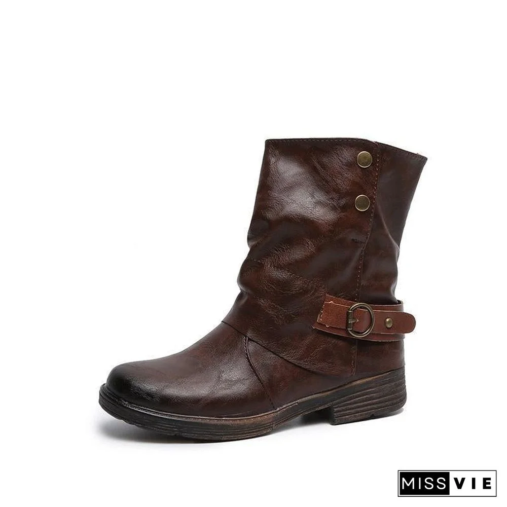 Casual Classic Comfy Zipper Booties