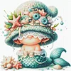 Mermaid Dwarf-14CT Stamped Cross Stitch Egyptian Cotton 60*60cm/23.62*23.62in(Big Size)
