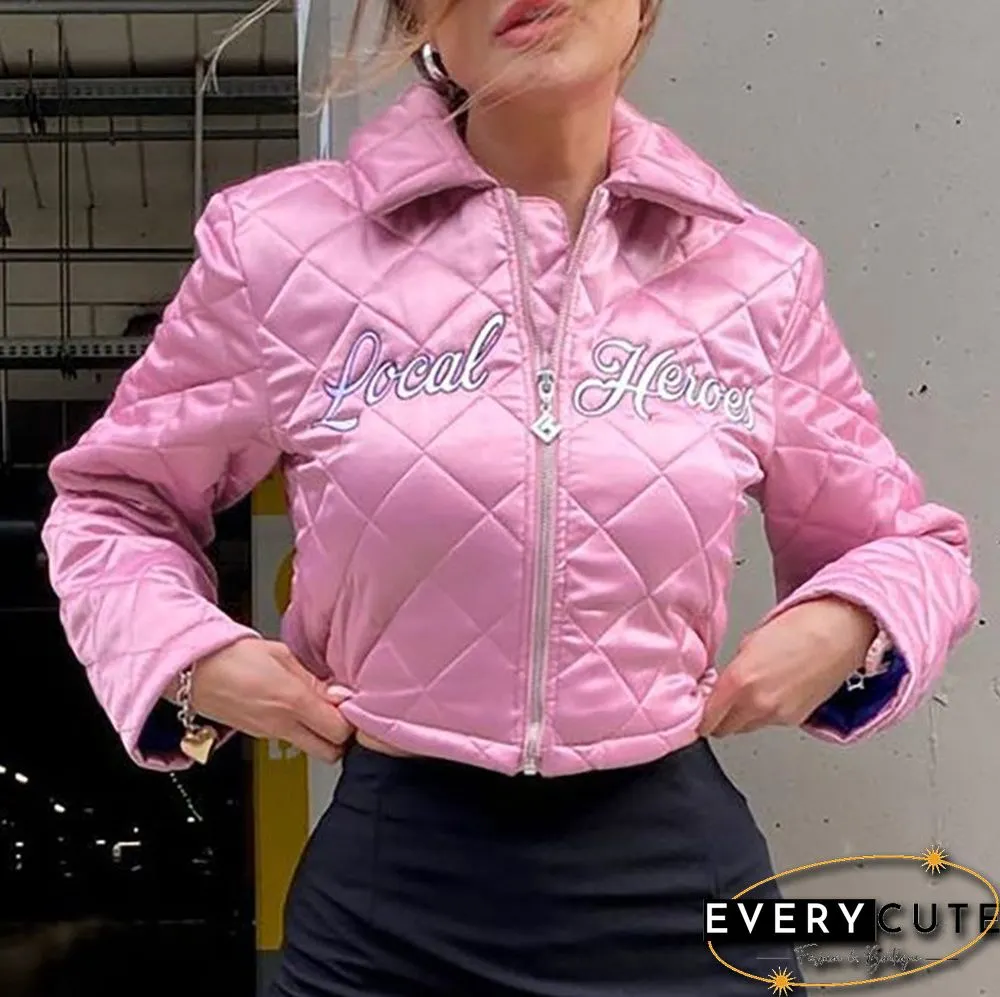 Solid Color Embroidered Casual Coat Women