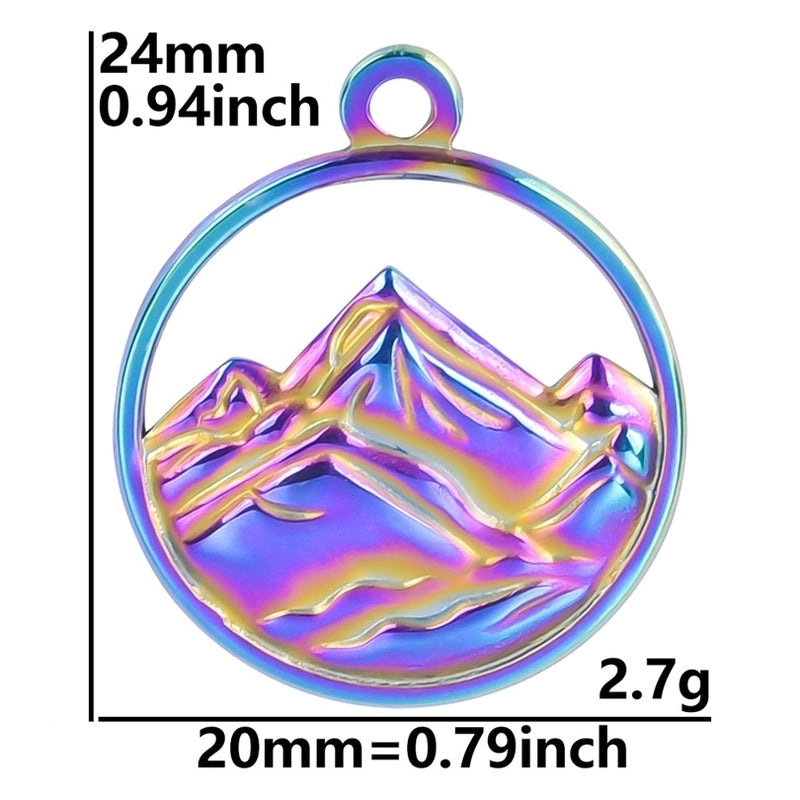 304 Stainless Steel 18K Gold Plated Basic Minimalist Classic Style Plating Mountain Pendant Necklace