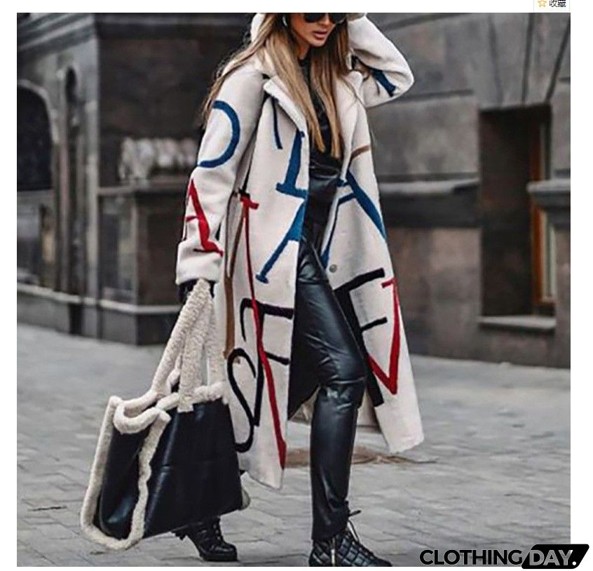 Women Fashion Autumn And Winter Long Sleeve Lapel Over Coat