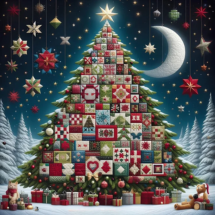 【Huacan Brand】Christmas Tree (40*40cm) 14CT Stamped Cross Stitch gbfke