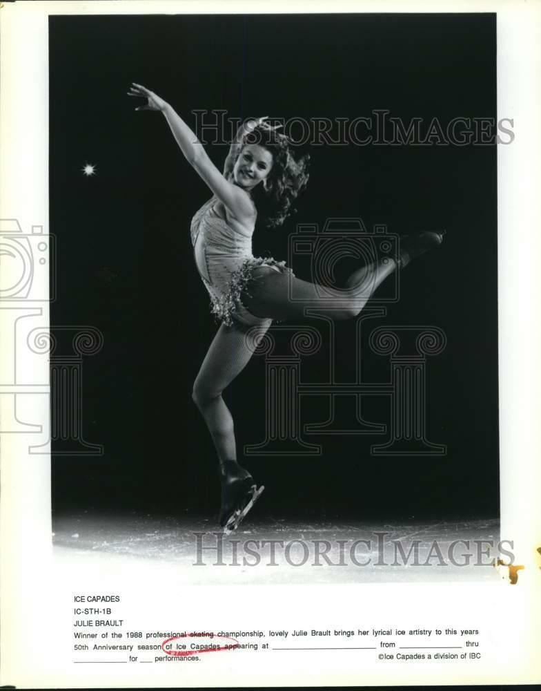 Press Photo Poster painting Champion Ice Skater Julie Brault of Ice Capades - sax28829