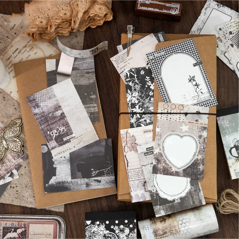 Crossing The River Series Vintage Lace Border Landscape Material Paper