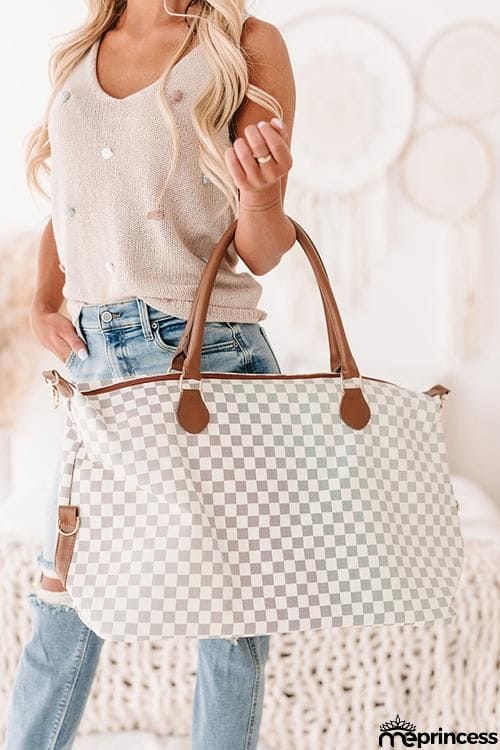 Weekender Jacquard Check Large Duffel Bag