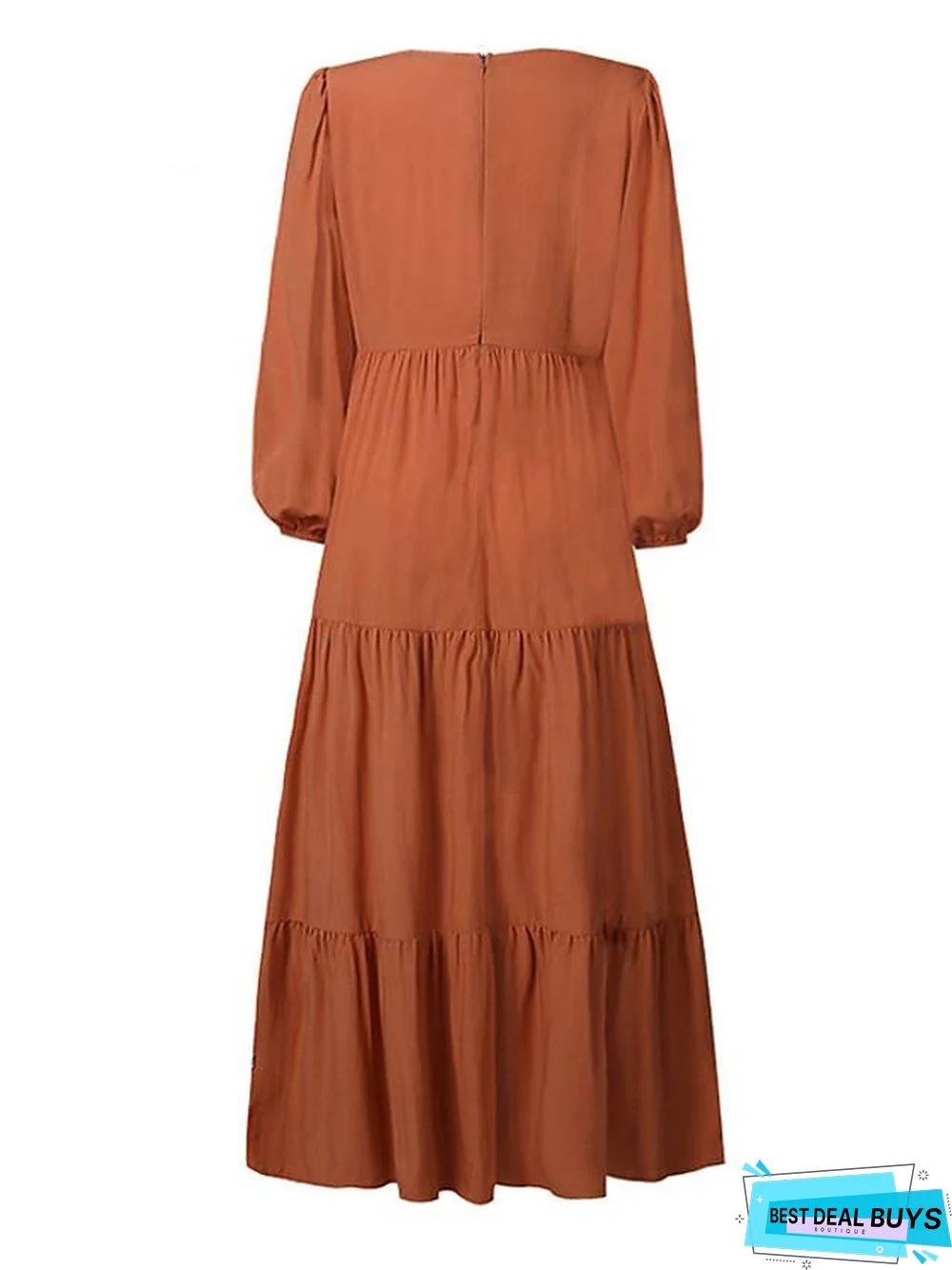 Women's Swing Dress Maxi Long Dress Long Sleeve Solid Color Patchwork Fall Hot Casual Black Green Brown