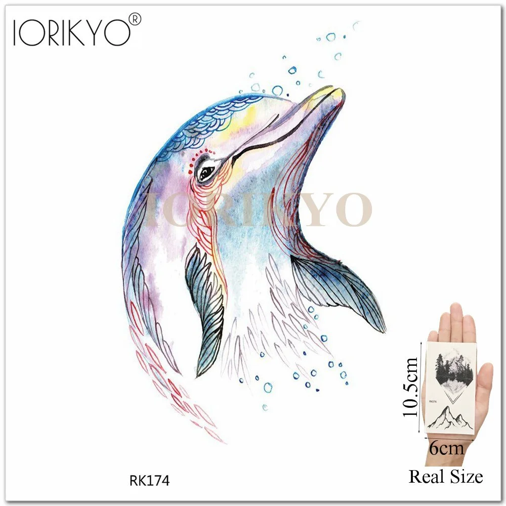 Watercolor Galaxy Cosmonaut Moon Whale Fake Tattoos Stickers For Kids Cartoon In Bulk Tattoo Temporary For Women Arm Tatoo Paste