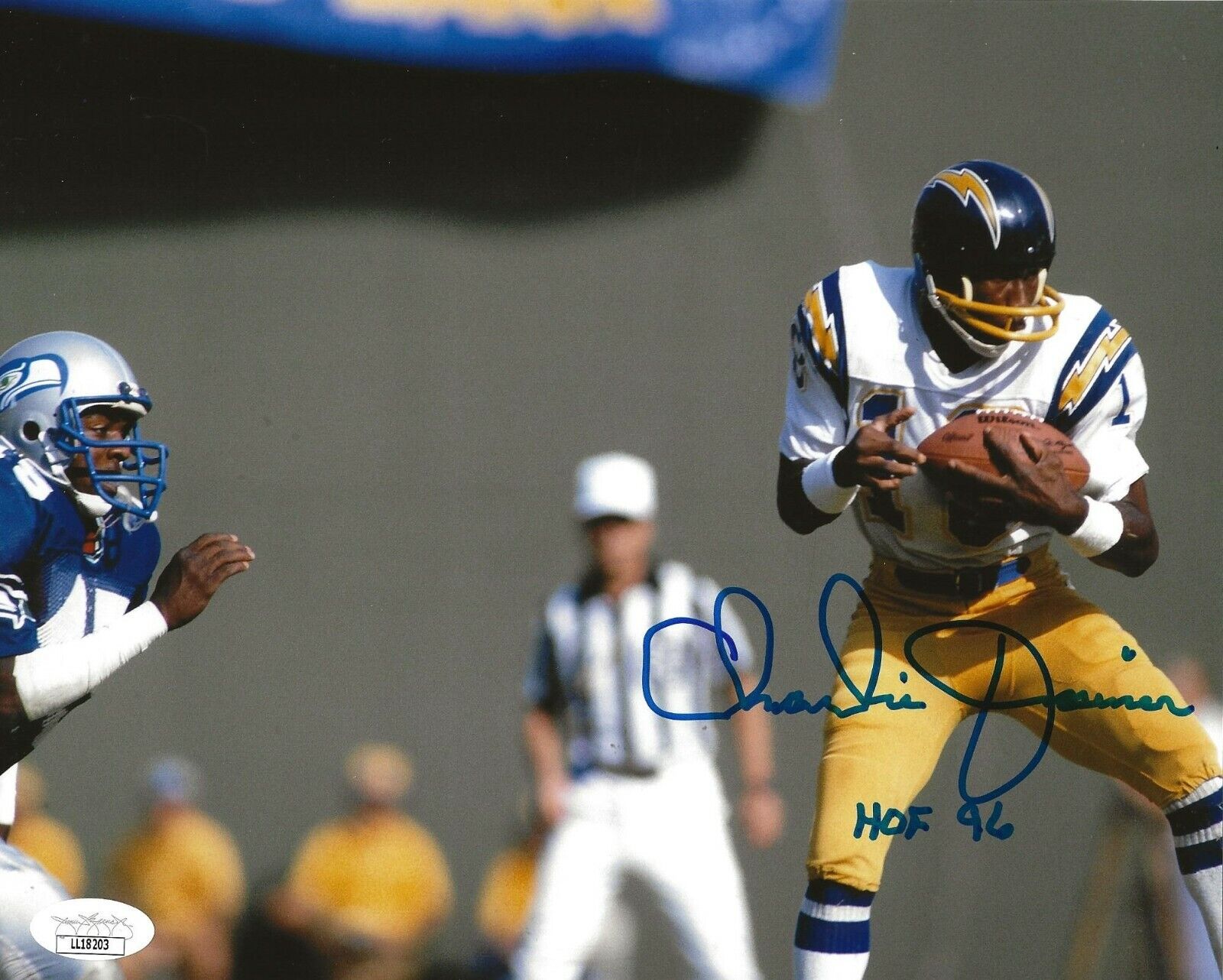 Charlie Joiner signed San Diego Chargers 8x10 Photo Poster painting W/ HOF Inscription 7 JSA
