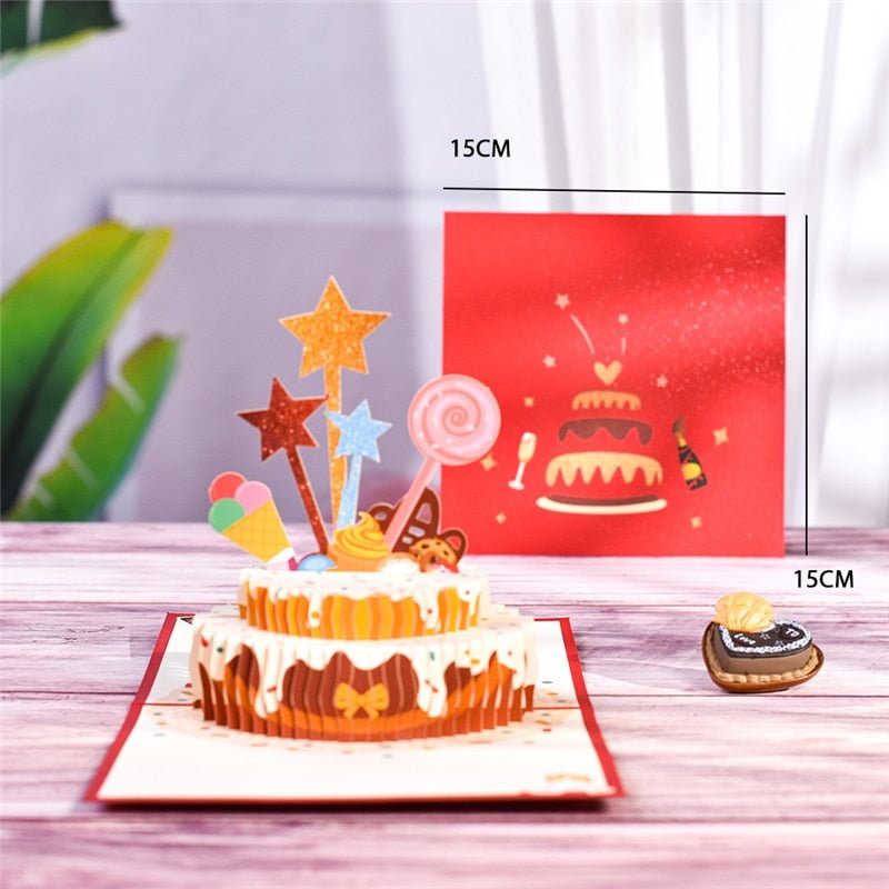 10 Pack 3D Pop-Up Card for Birthday Anniversary All Occasions Greeting Cards for Kids Boy Girl Wife 2 Clors