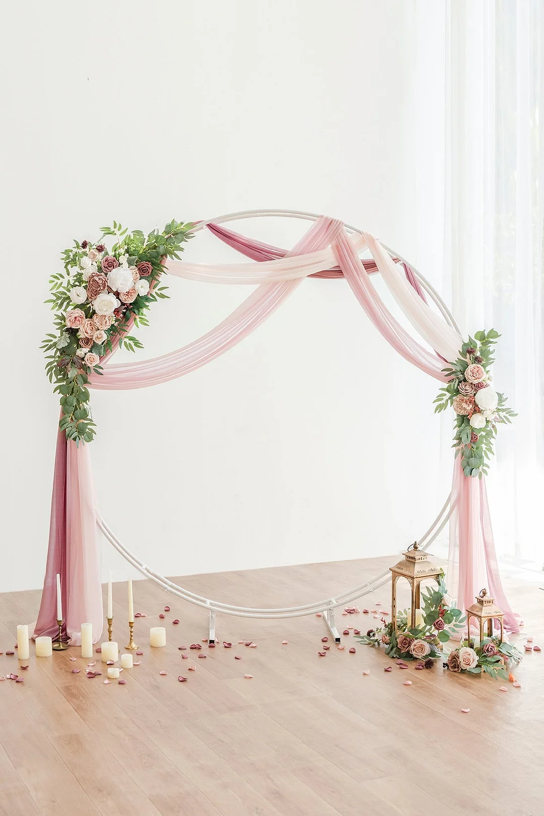 Sheer Wedding Arch Draping 30"w x 20ft  - Ombre Colors