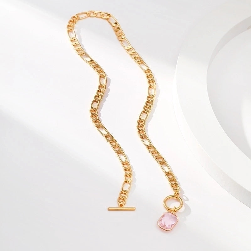 Fashion Geometric Copper Plating Zircon Pendant Necklace 1 Piece