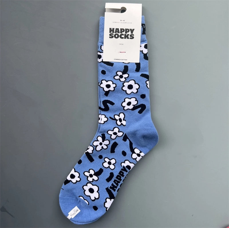 Women’s Vacation Minimalist Polka Dots Cotton Crew Socks A Pair