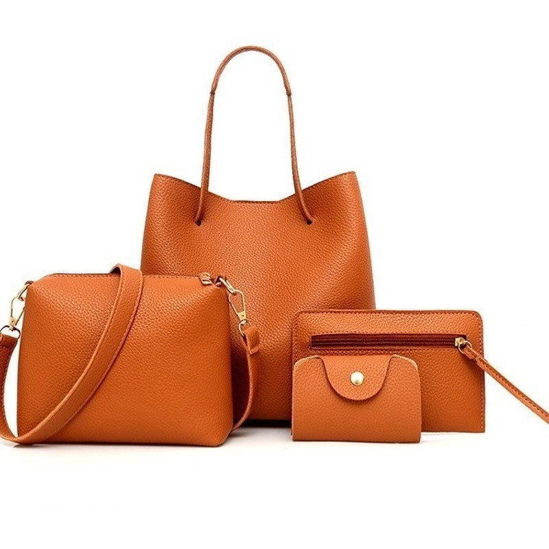 Women's Large Pu Leather Solid Color Vintage Style Classic Style Square Magnetic Buckle Bucket Bag2