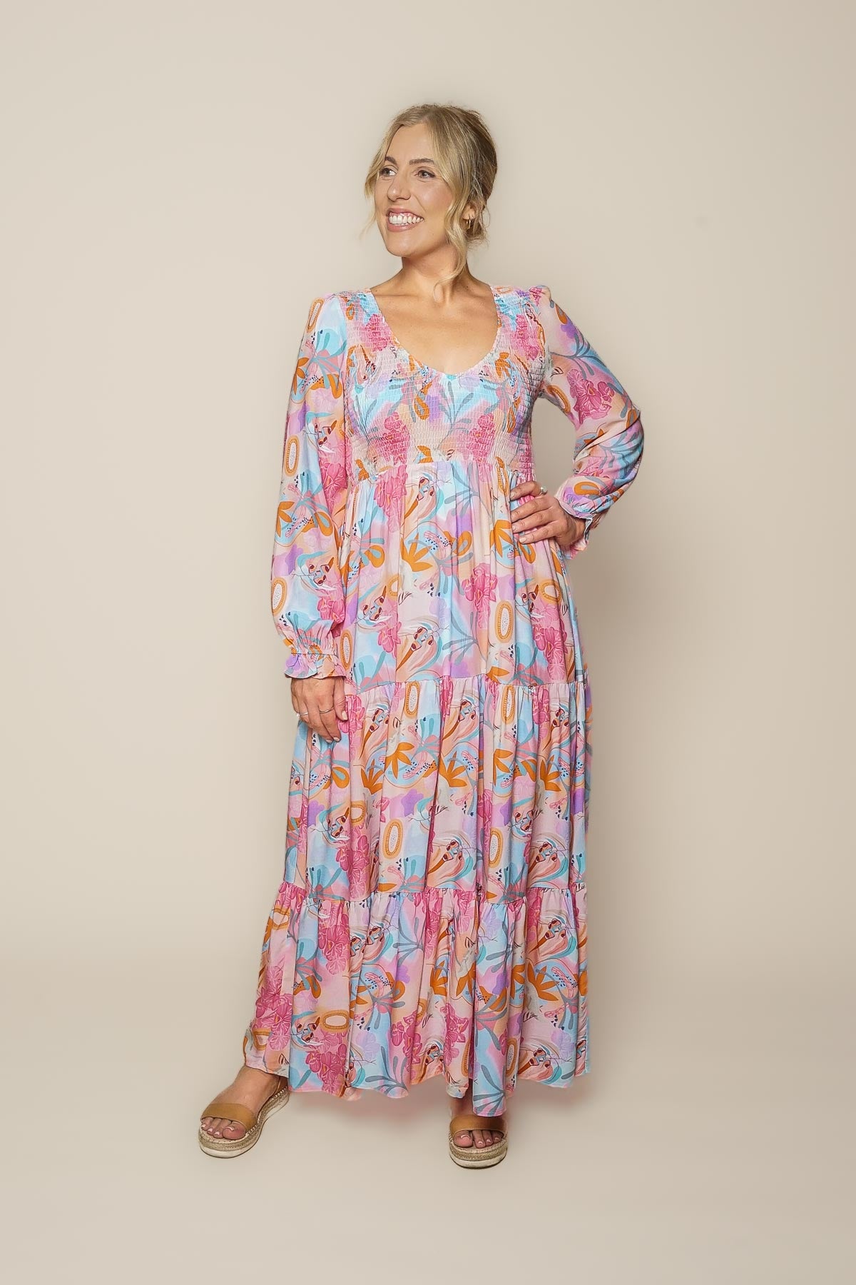 Tara Maxi Dress in Pink