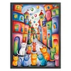 (US Only)Cat Printed Cross Stitch Kit 40x55cm DIY 11CT Embroidery Craft Set Home Decor