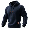 Men's Quilted Waffle Outdoor Sports Solid Color Long Sleeve Daily Tops Hoodie by Inlyline