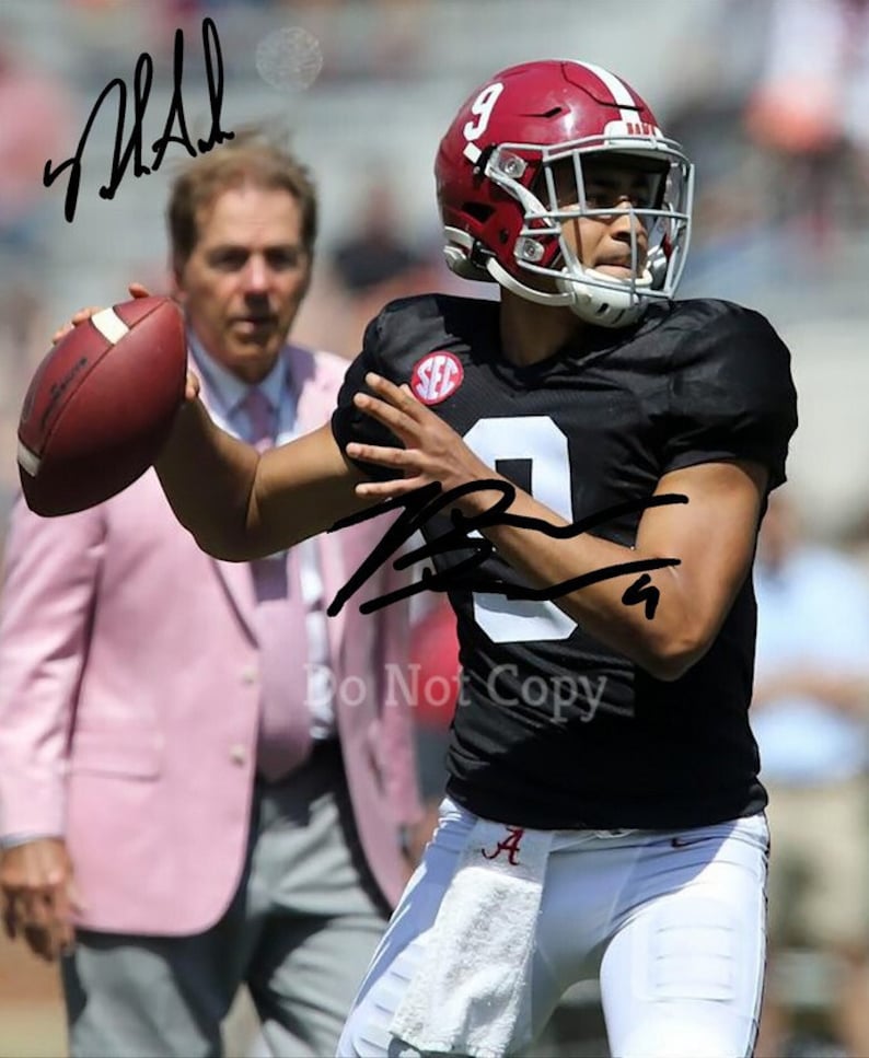 Nick Saban & Bryce Young Signed Photo Poster painting 8X10 rp Autographed Picture Alabama Crimson Tide