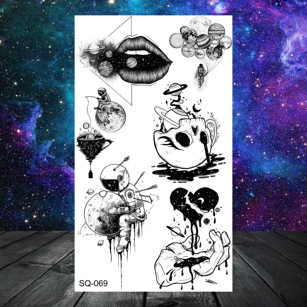 Small Skull Henna Feather Arrow Temporary Tattoos For Women Adult Kids Cross Scorpion Anchor Fake Tattoo Neck Arm Finger Tatoos