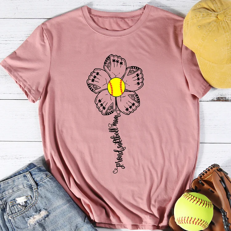 Proud Softball Mom T-Shirt Tee-014414-Annaletters