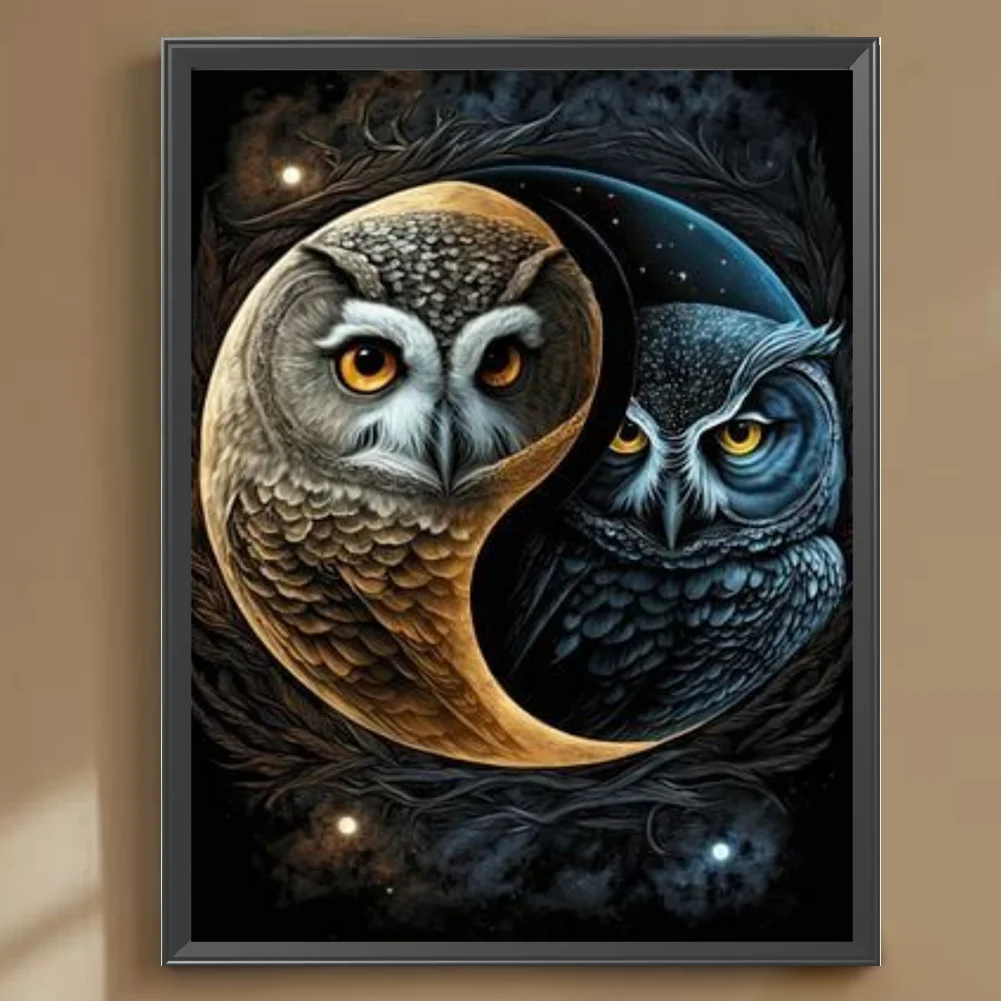 Full Round Diamond Painting 30*40cm - Yin Yang Eagle