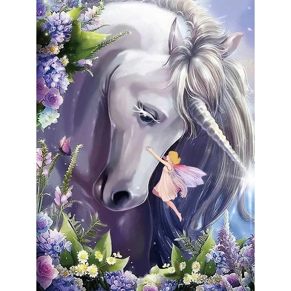Full Round Diamond Painting 30*40cm - Unicorn
