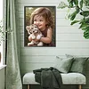 Diamond Painting -DIY Full Square Drill Girl with Pet(35x45cm)