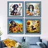 (US Local)4pcs/set Dachshund-11CT Stamped Cross Stitch Kit