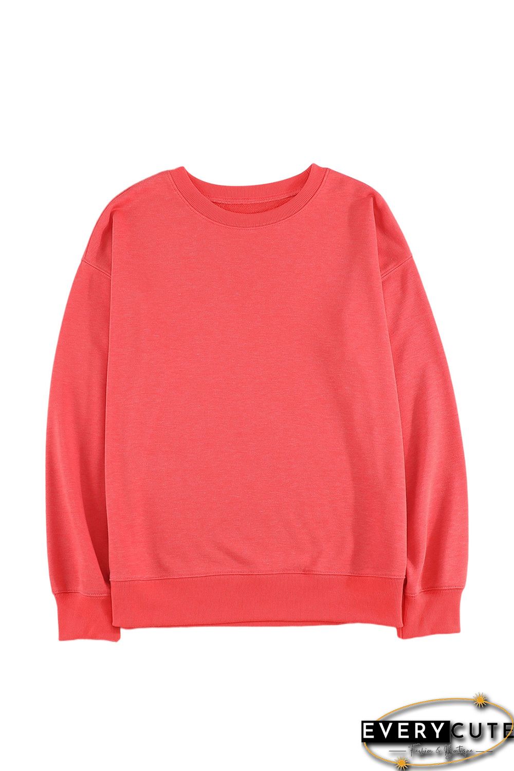 Plain Crew Neck Pullover Sweatshirt