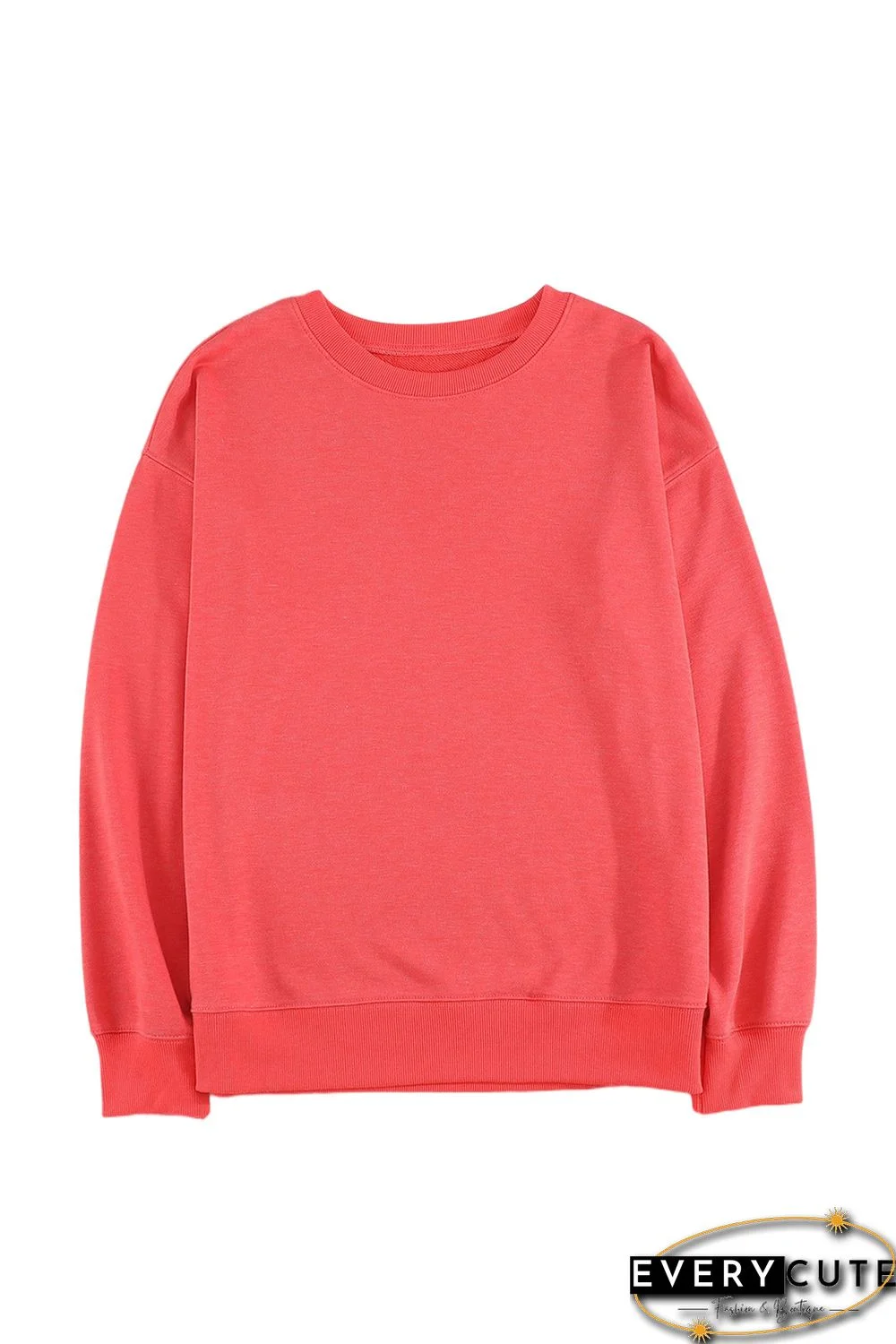 Plain Crew Neck Pullover Sweatshirt