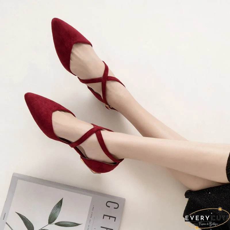 Pointed Toe Low Heels Pumps