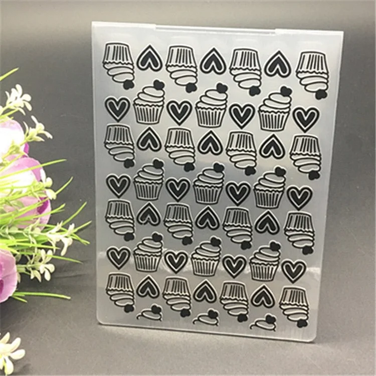 Heart Plastic Embossing Folder For Scrapbook DIY Album Card Tool Plastic Template