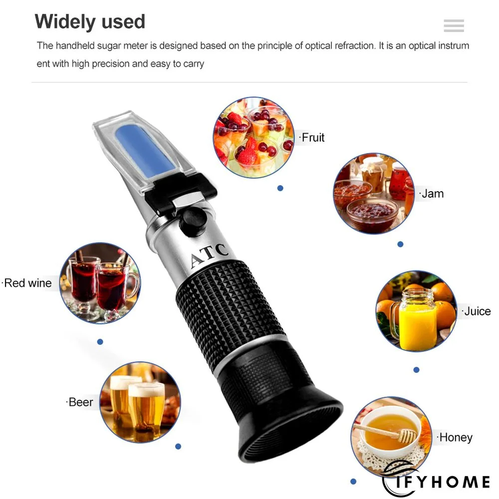 Handheld Alcohol Sugar Refractometer Digital Tester Wine Concentration Meter Densitometer 0-25% Alcohol Beer 0-40% Brix Grapes | IFYHOME