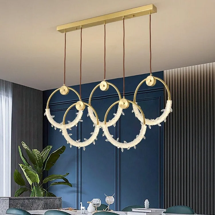 Circle Gold Chandelier Dining Room Light Fitting Vjlight