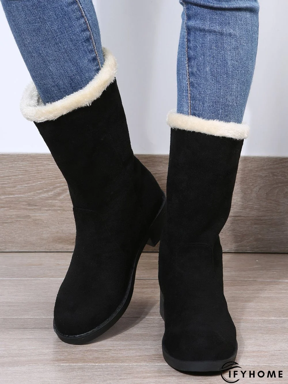 Plus Size Winter Casual Slip On Warm Lined Snow Boots | IFYHOME