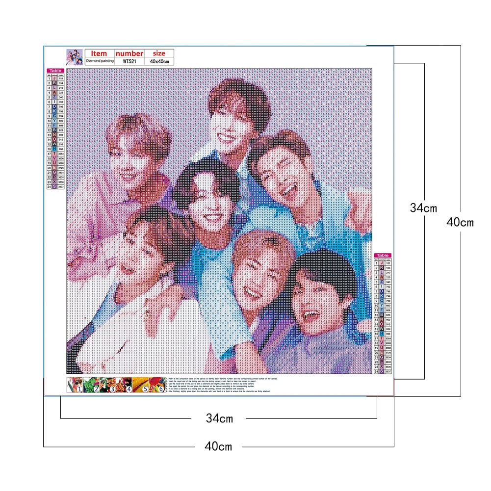 BTS-Full Round Diamond Painting 40*40CM BTS-Full Round Diamond Painting 40*40CM