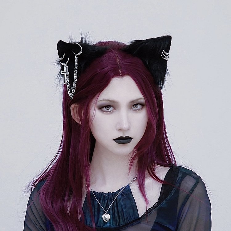 Harajuku Gothic Black Cat Ear Hairpin SP17672