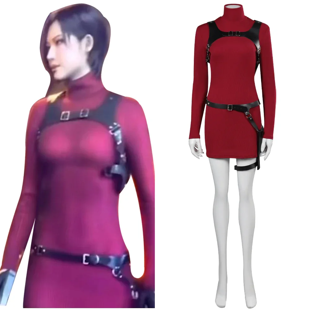 Resident Evil 4 Remake Ada Wong Cosplay Costume Halloween Carnival Party Disguise Suit