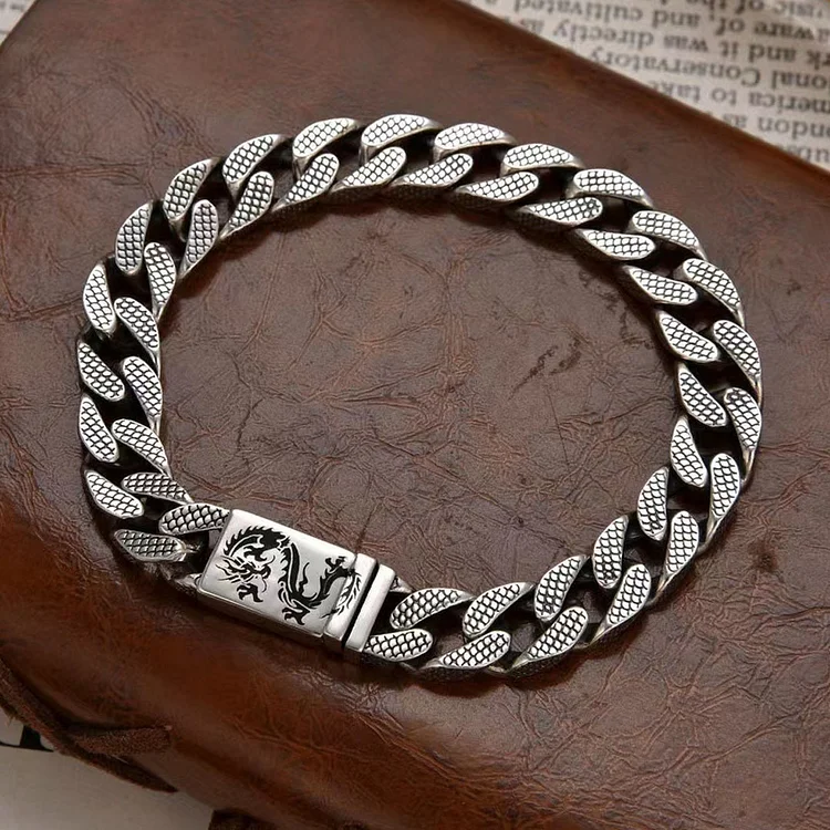 925 Silver Chinese Dragon Cable Bracelet