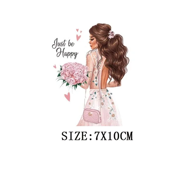 Mom&Children Thermal Stickers On T-shirt DIY Washable Patch On Clothes Lovely Design Iron On Transfer For Hoodies Hat Decoration