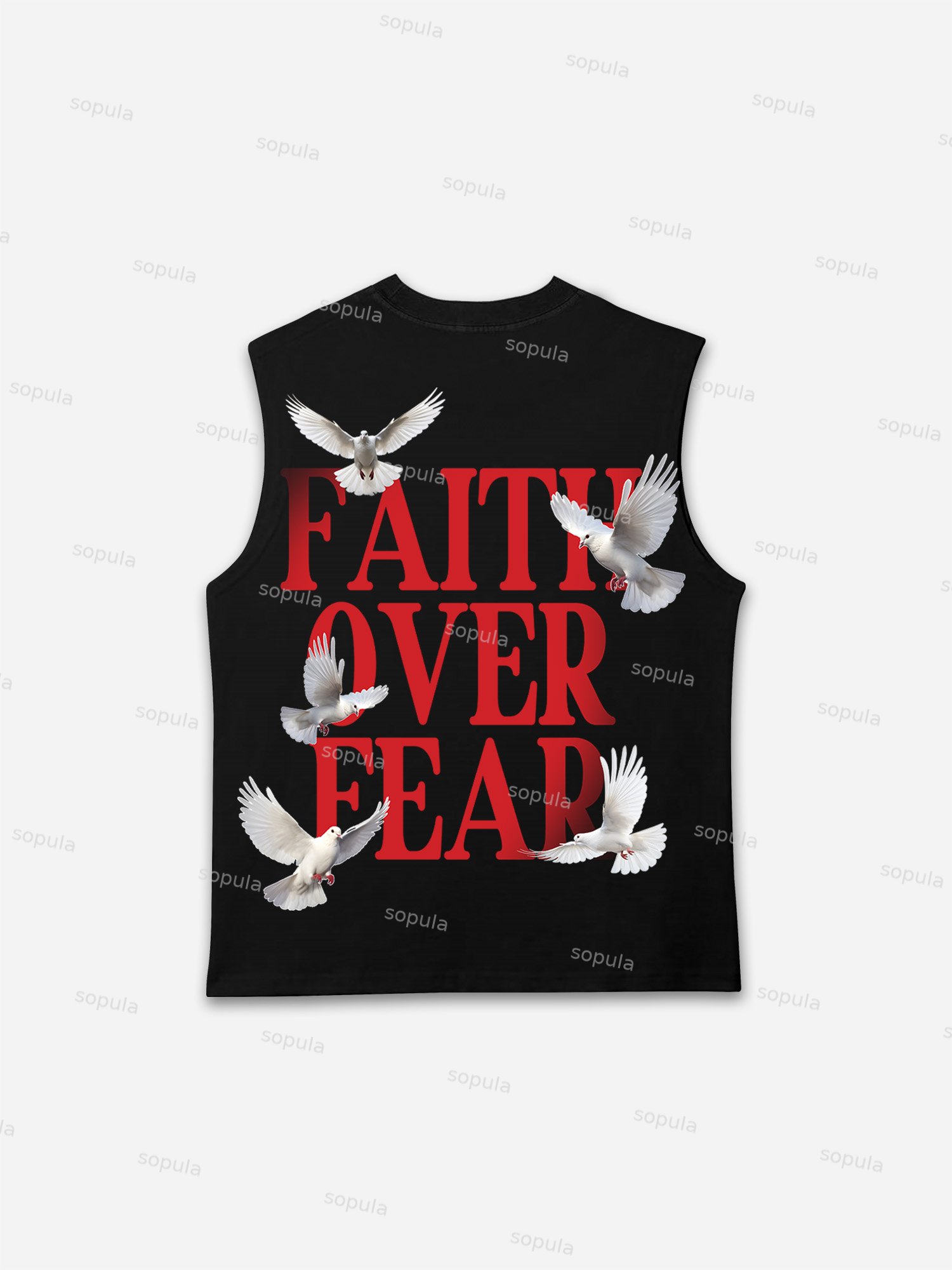Faith Over Fear Print Tank Top - Sopula｜Premium Graphic Tees & Graphic Clothing