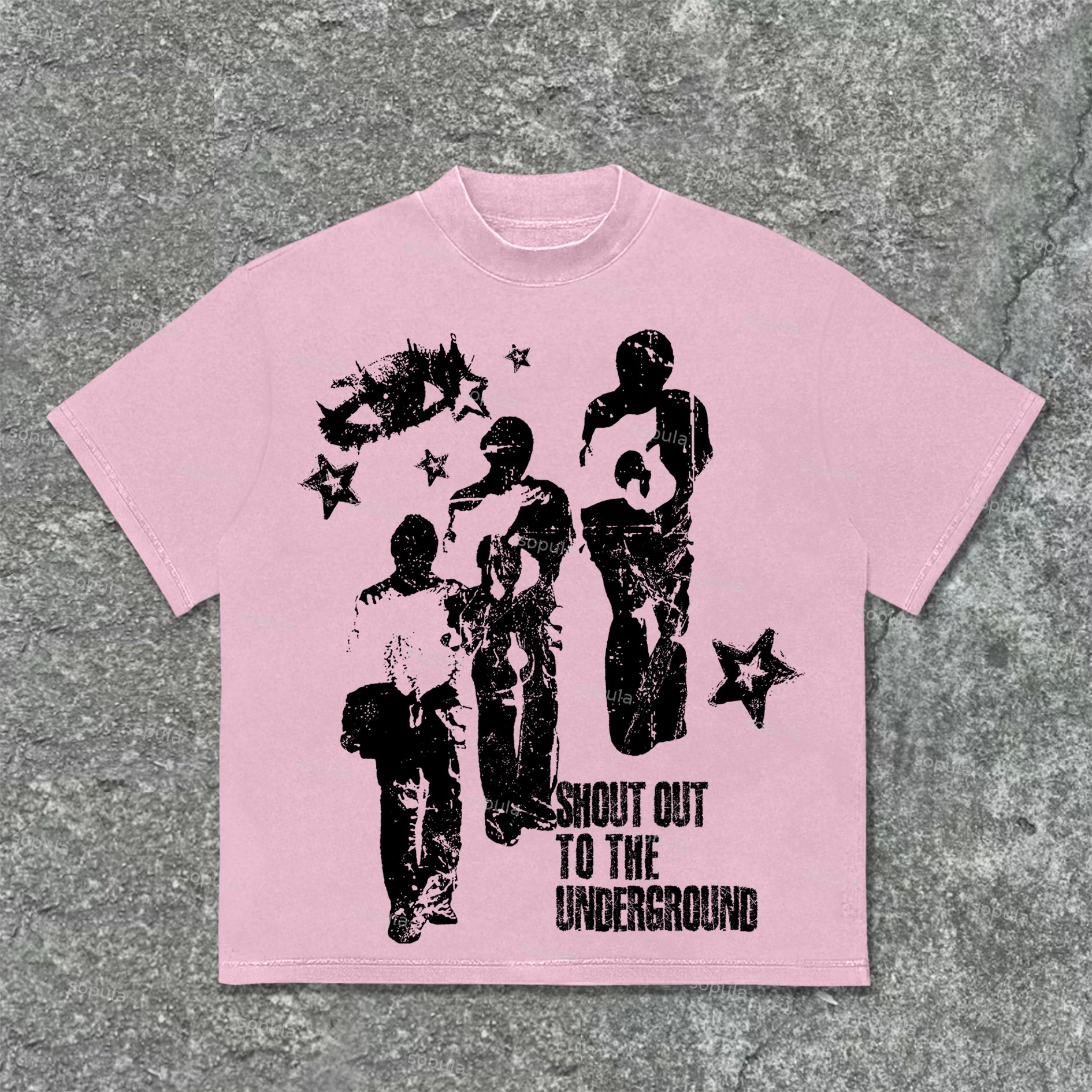 Sopula Vintage Street Portrait Graphic Print Cotton T-Shirt - SOPULA
