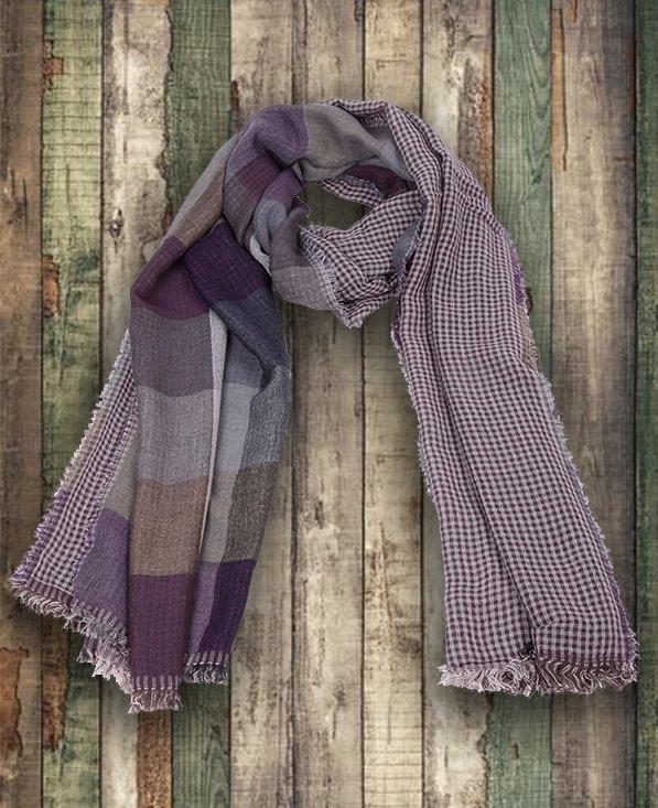 men's plaid scarf autumn and winter warm cotton linen scarf