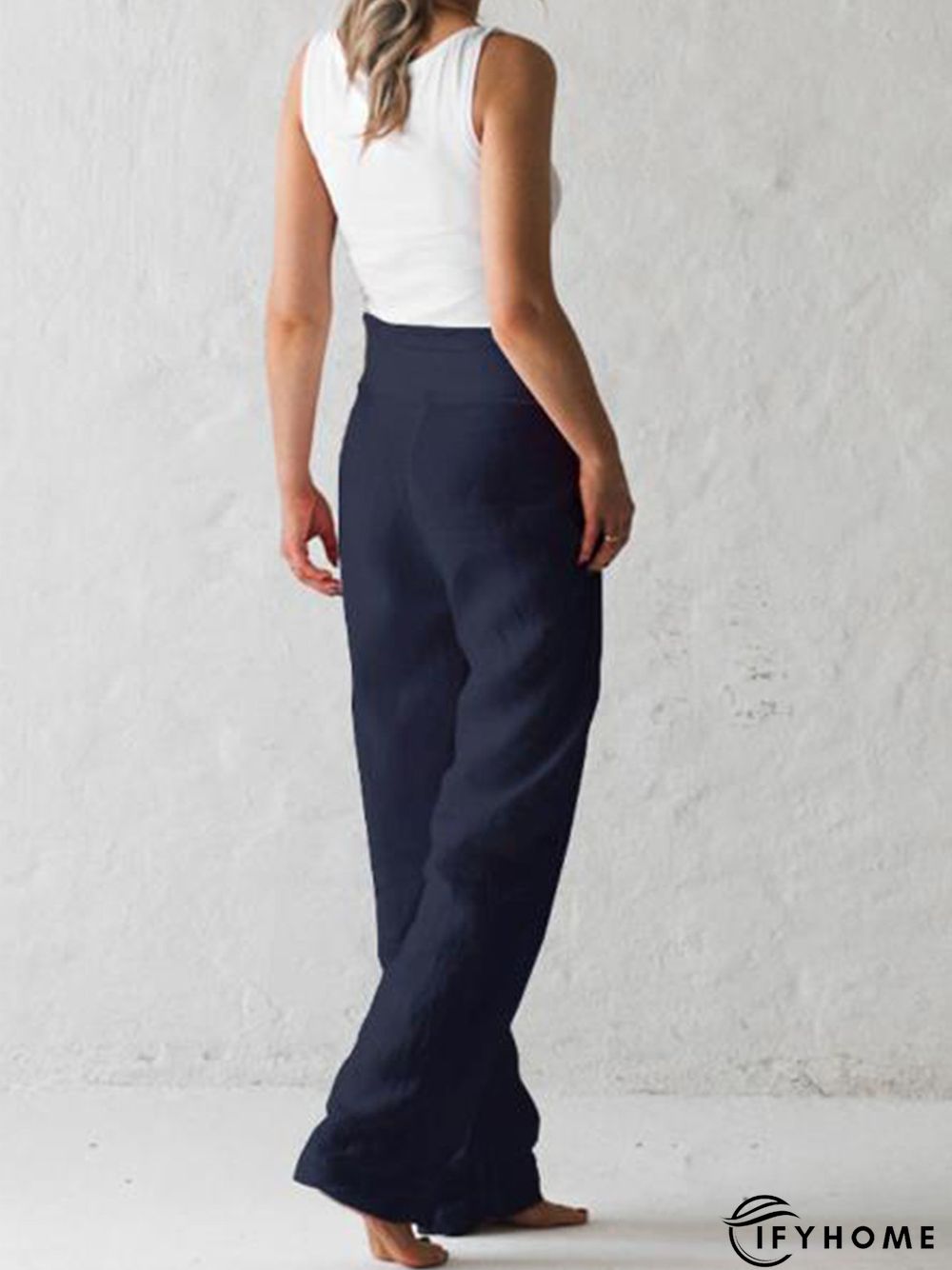 Women Belted High Waist Casual Wide Leg Harem Pants | IFYHOME