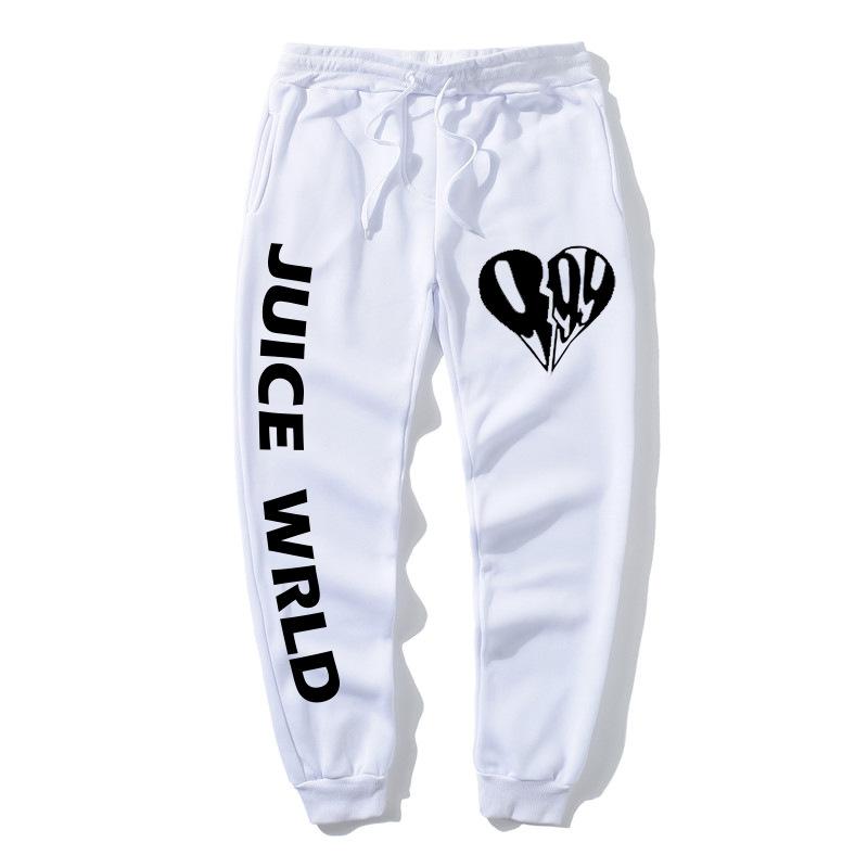 White Champion Sweatpants with orange lettering worn by Juice Wrld