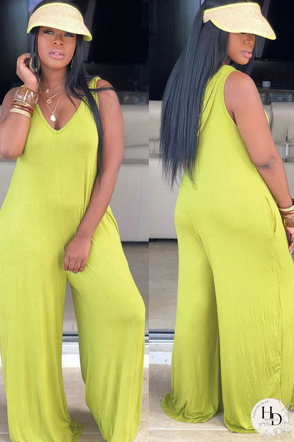 Yellow Sexy Fashion Patchwork Solid Polyester Sleeveless Slip