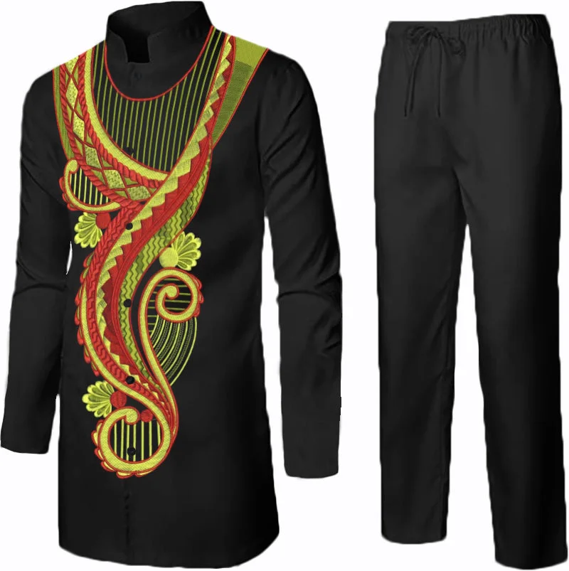Ethnic Casual Print Men's Shirt Set