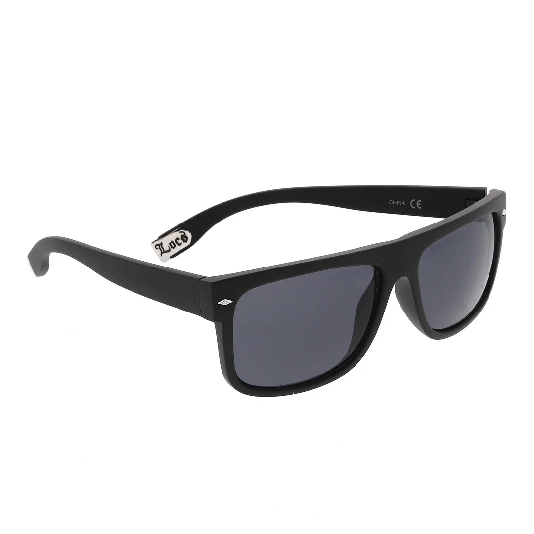 Hip Hop Flat Top Dark Blacked Out Square Lens Horn Rimmed Authentic LOCS glasses 54mm